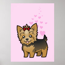 Amor de Yorkshire Terrier (pelo corto con el arco) Poster