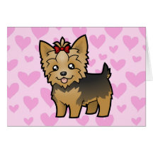 Amor de Yorkshire Terrier (pelo corto con el arco) Tarjeta