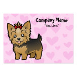 Amor de Yorkshire Terrier (pelo corto con el arco) Tarjeta Personal