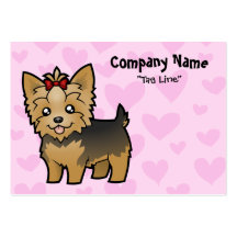 Amor de Yorkshire Terrier (pelo corto con el arco) Tarjeta Personal