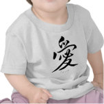 Amor del arte del kanji camisetas