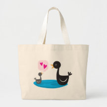 ¡Amor del bebé del cisne negro usted mamá! Bolsas De Mano
