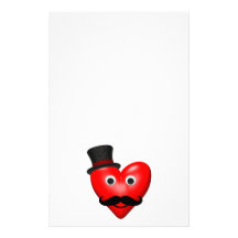 Amor del bigote con Tophat Papelería De Diseño