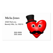 Amor del bigote con Tophat Tarjetas De Visita