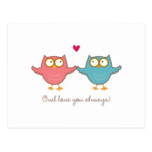 amor del búho usted tarjetas postales