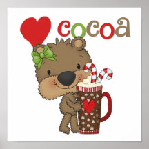 Amor del cacao del oso del chica impresiones