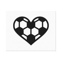 Amor del corazón del fútbol lona estirada galerias