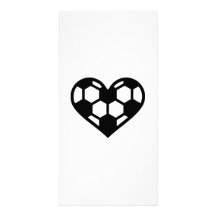 Amor del corazón del fútbol tarjetas fotográficas personalizadas
