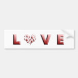 Amor del corazón etiqueta de parachoque