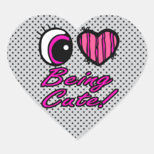 Amor del corazón I del ojo de Emo que es lindo Pegatina De Corazon
