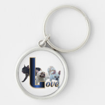 Amor del dogo francés llaveros personalizados