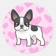 Amor del dogo francés pegatina redonda