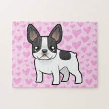 Amor del dogo francés rompecabeza con fotos