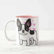 Amor del dogo francés taza de café