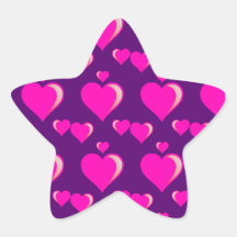 Amor del el día de San Valentín de los corazones r Colcomanias Forma De Estrella Personalizadas