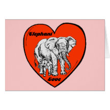 Amor del elefante -- El notecard de Becky Felicitación