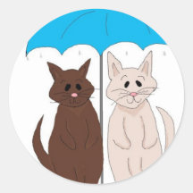 Amor del gato etiquetas redondas