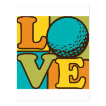 Amor del golf postales