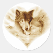 Amor del lobo pegatina