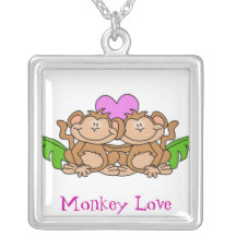 Amor del mono colgantes personalizados