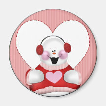 Amor del muñeco de nieve iman para frigorífico