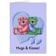 Amor del oso de peluche de los corazones felicitacion 