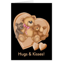 Amor del oso de peluche de los corazones felicitación