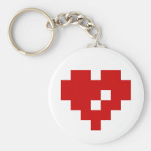 Amor del pedazo del corazón 8 del pixel llaveros