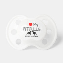 Amor del personalizado I mi Pitbulls Chupetes De Bebé