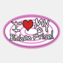 Amor del rosa I de Hypno mi Bichon Frise Calcomanía De Oval