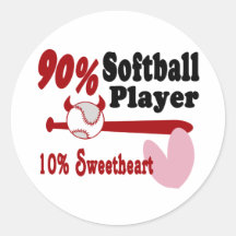 Amor del softball pegatinas redondas