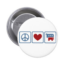 Amor Demócratas de la paz Pins