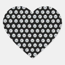 Amor-Diamantes BG negra Pegatina De Corazon Personalizadas