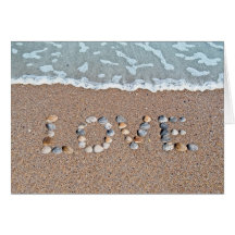 Amor en la playa tarjetas