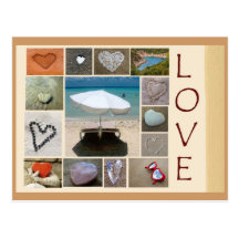 Amor en la playa tarjetas postales