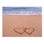 Amor en la playa tarjetas postales