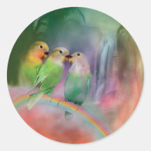 Amor en un pegatina del arte del arco iris