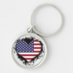 Amor Estados Unidos del vintage I Llavero Personalizado