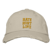 Amor lastimado del odio gorras de béisbol bordadas