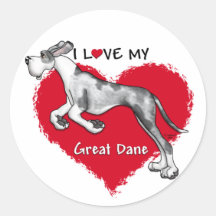 Amor MerleB great dane UC Pegatina