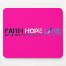 Amor Mousepad de la esperanza de la fe Alfombrilla De Ratones