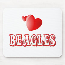 Amor para los beagles alfombrillas de ratón