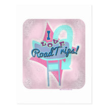 Amor retro de Roadtrip Tarjeta Postal