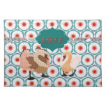 Amor retro Placemat de los cisnes ostentosos rosad Mantel Individual