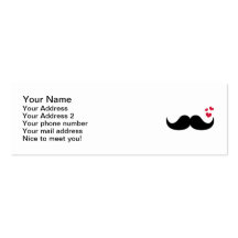 Amor rojo de los corazones del bigote plantilla de tarjeta de visita