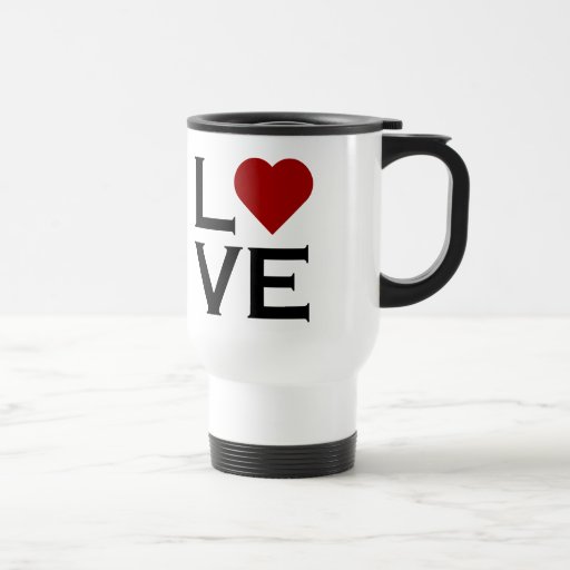 Amor rojo del corazón taza