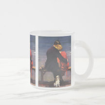 Amor romántico del vintage, romance en la playa tazas