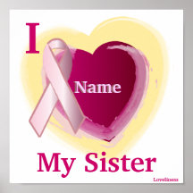 Amor rosado de RibbonI mi poster personalizado her