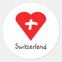 Amor Suiza - pegatina suizo del corazón