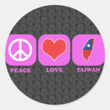 Amor Taiwán de la paz Etiquetas Redondas